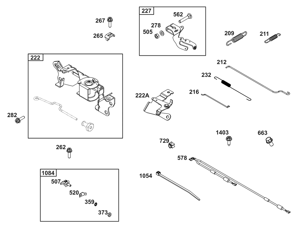 Controls Group Diagram and Parts List for 356447-3539-G1 200000 - 399999 Briggs and Stratton Engine